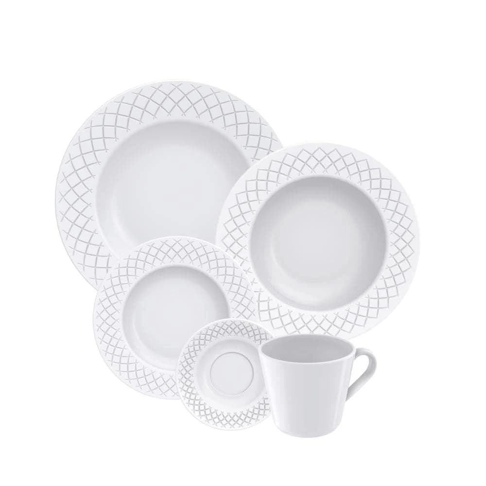 Aparelho de Jantar Tramontina Ingrid em Porcelana 20 Peças