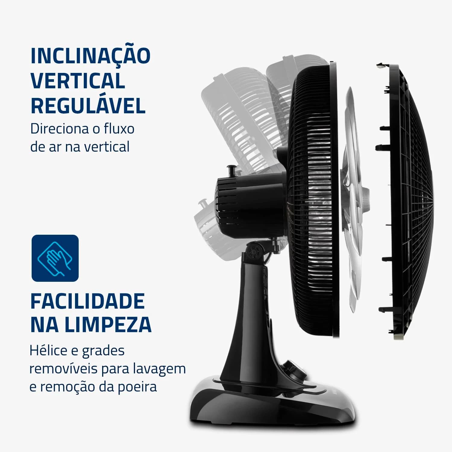 Ventilador de Mesa Mondial Super Power 40cm 110V Preto/Prata