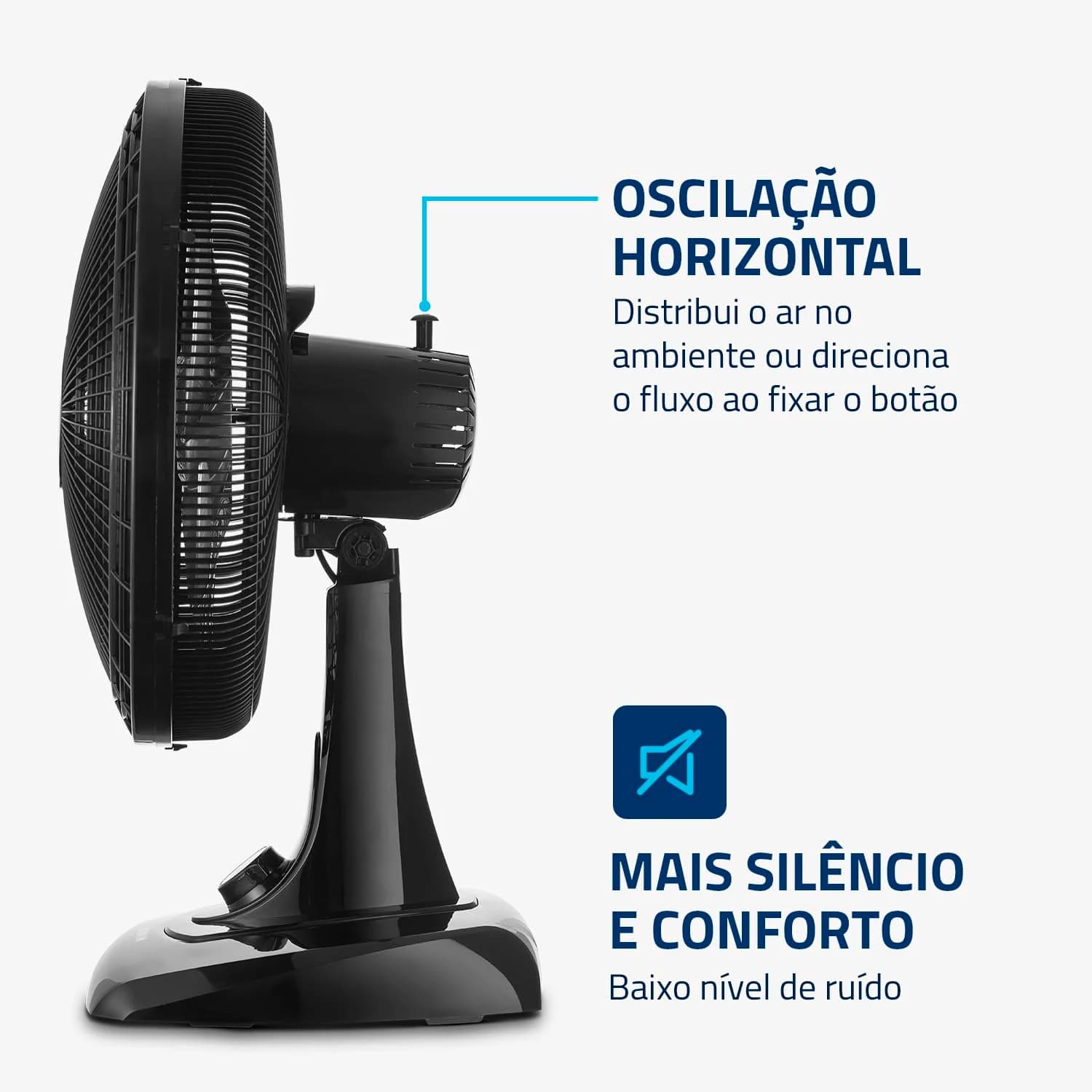 Ventilador de Mesa Mondial Super Power 40cm 110V Preto/Prata